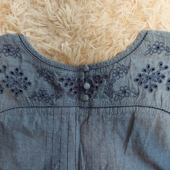 Abercrombie & Fitch Blue Sleevesless Embroidered Top - Size XS - Picture 4 of 10